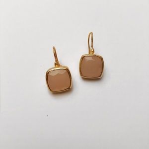 Rose Quartz Square Earrings